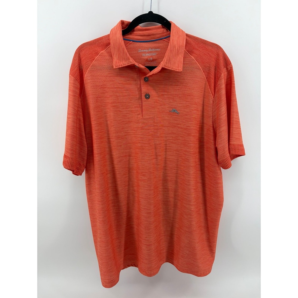 Tommy Bahama IslandZone, Orange Heathered, Mesh Panel Performance, Men's Size L